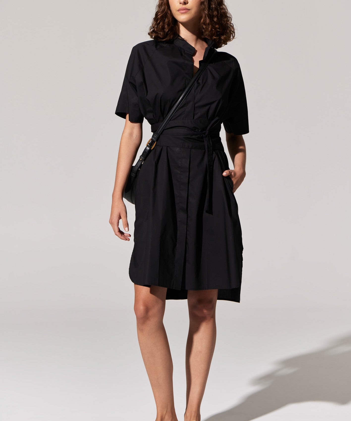 Toya Shirt Dress in Black