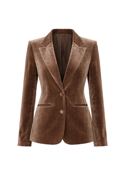 Surrey Velvet Jacket in Latte