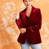 Surrey Velvet Jacket in Red