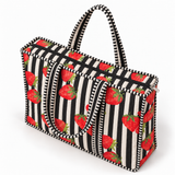 Quilted Cotton Shopper - Strawberry Stripe
