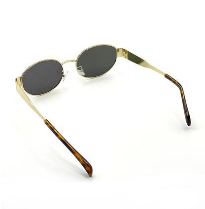 Oval Sunglasses in Gold Black