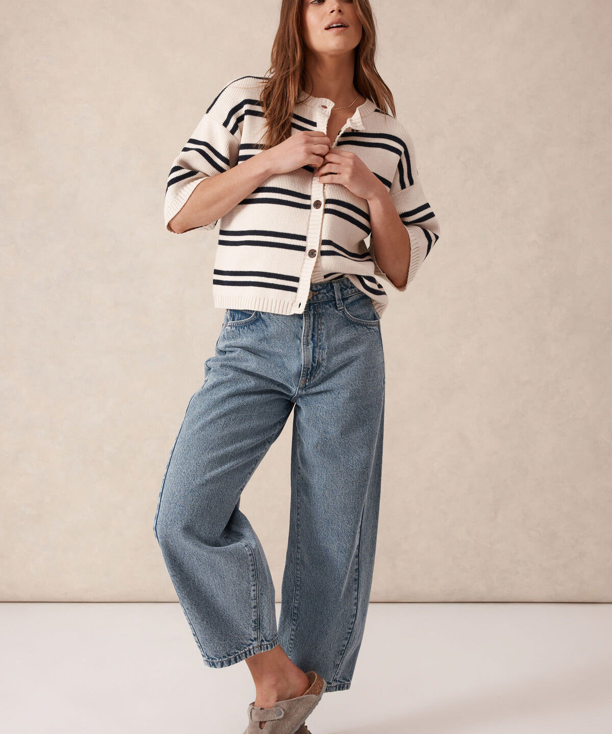 Tapered Barrel Jean in Mid Vintage Blue