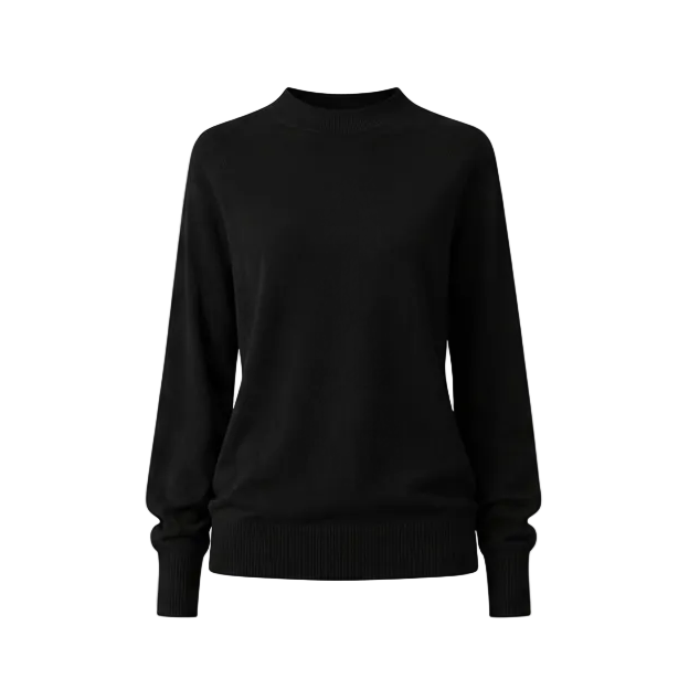 Bennett Funnel Neck Knit in Black