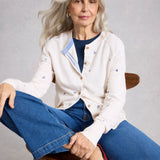 Lulu Embroidered Crew Neck Cardigan