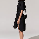 Toya Shirt Dress in Black