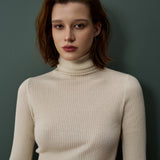 Vespa Merino Ribbed Polo in Chalk