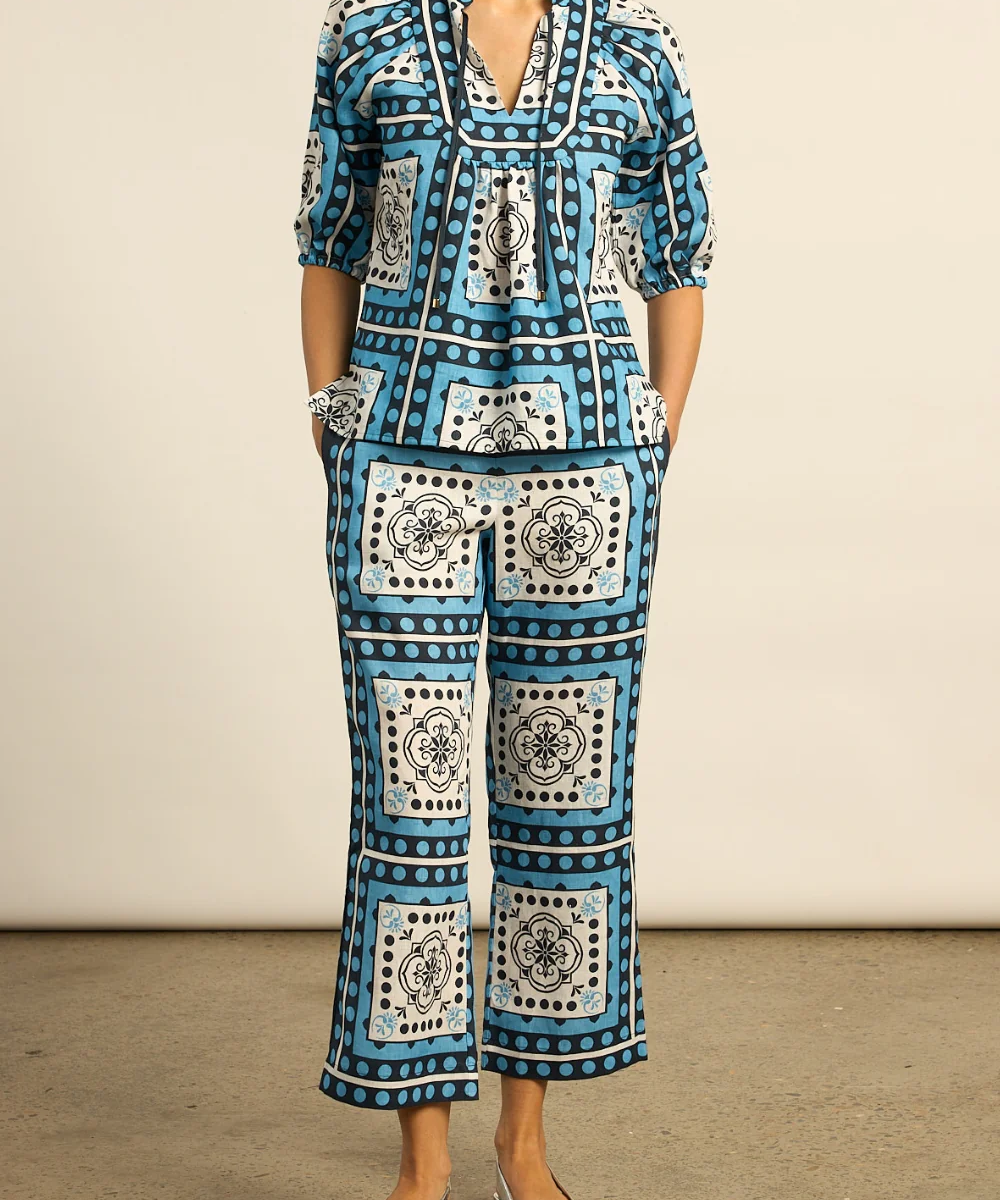 Tide Pant in Bay Scarf
