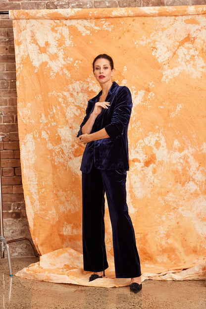 Surrey Velvet Jacket in Navy