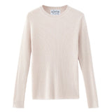 Vespa Merino Ribbed Crew in Chalk