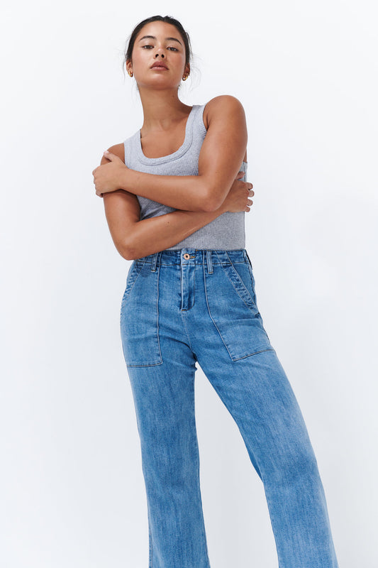 Celeste Cropped Jean 70's Blue