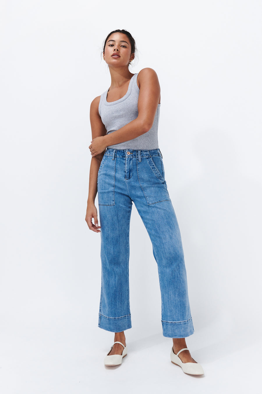 Celeste Cropped Jean 70's Blue