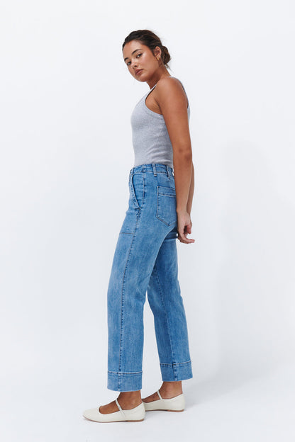 Celeste Cropped Jean 70's Blue