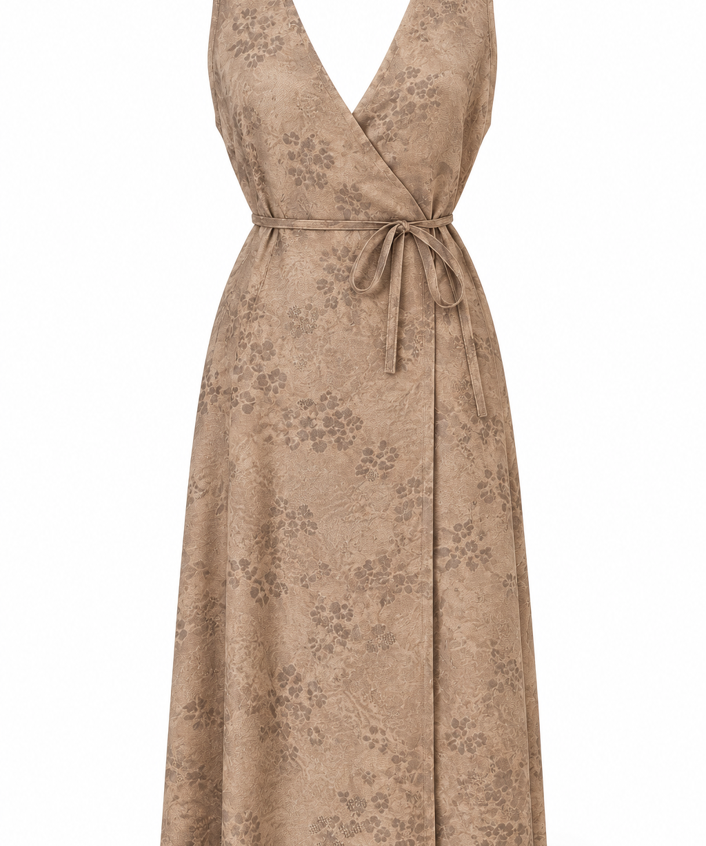 Silky Cut Wrap Dress