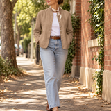 Lucca Linen Jacket in Tan
