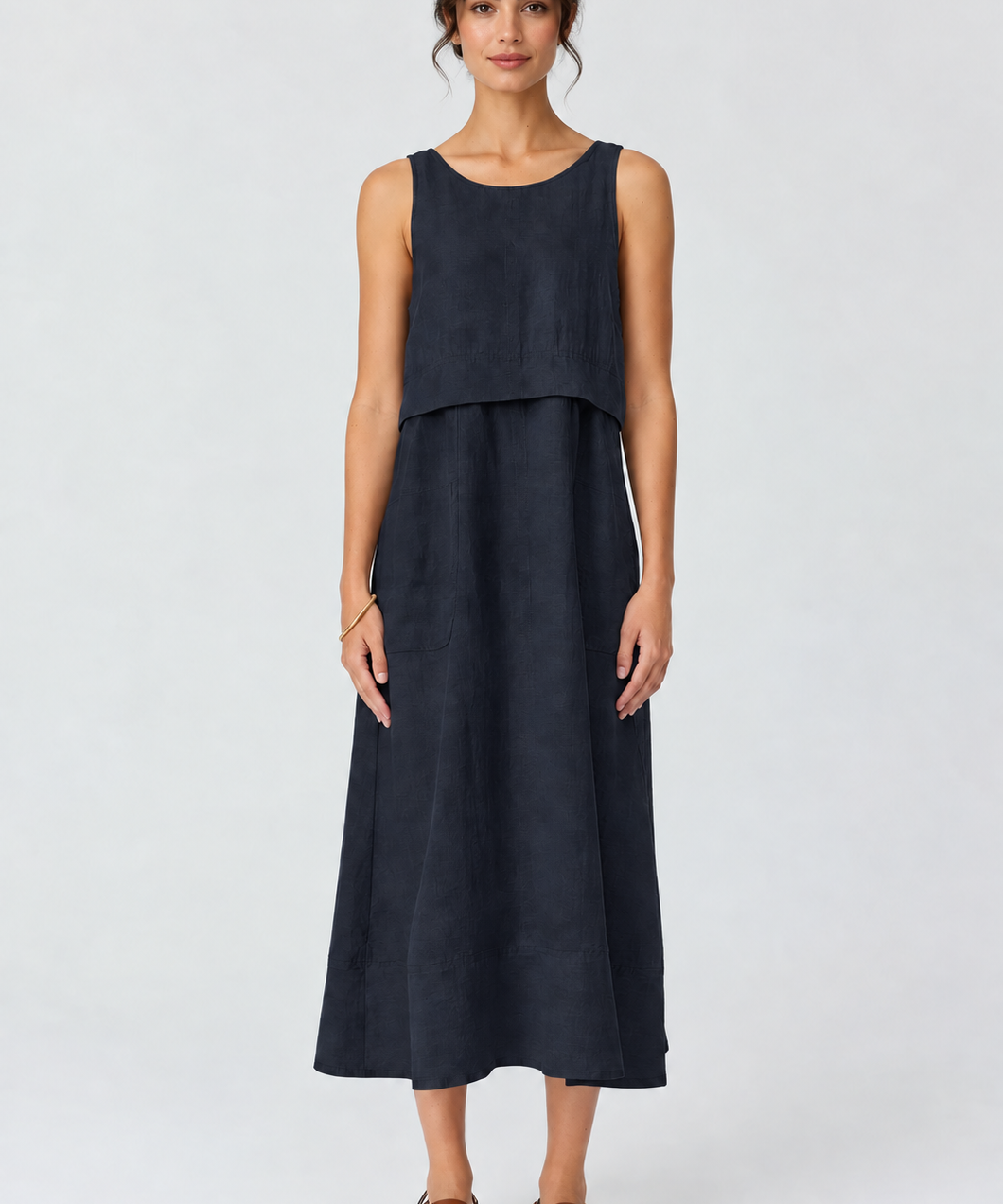 Frankie Double Layer Dress - Ink