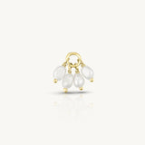 Polished Paperclip Huggie + Cluster Pearl Charm