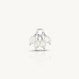 Polished Paperclip Huggie + Cluster Pearl Charm