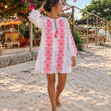 Ikaria Dress in White & Pink
