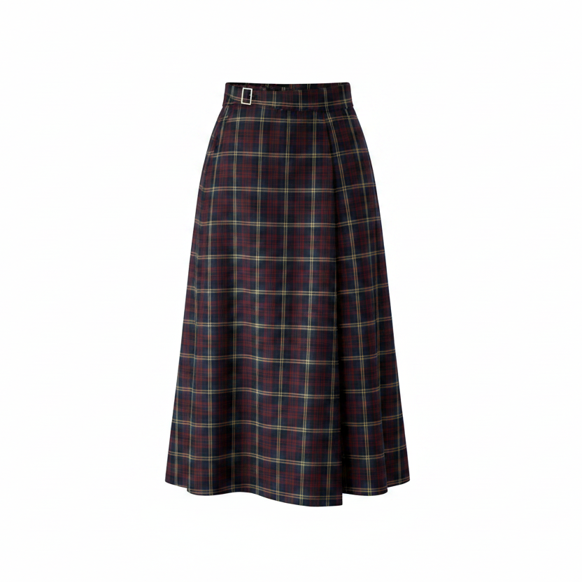 Stirling Skirt in Navy Red Check