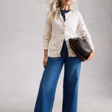 Lulu Embroidered Crew Neck Cardigan