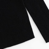 Vespa Merino Ribbed Polo in Black