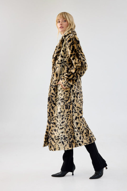 The Long Song Coat in Light Leopard