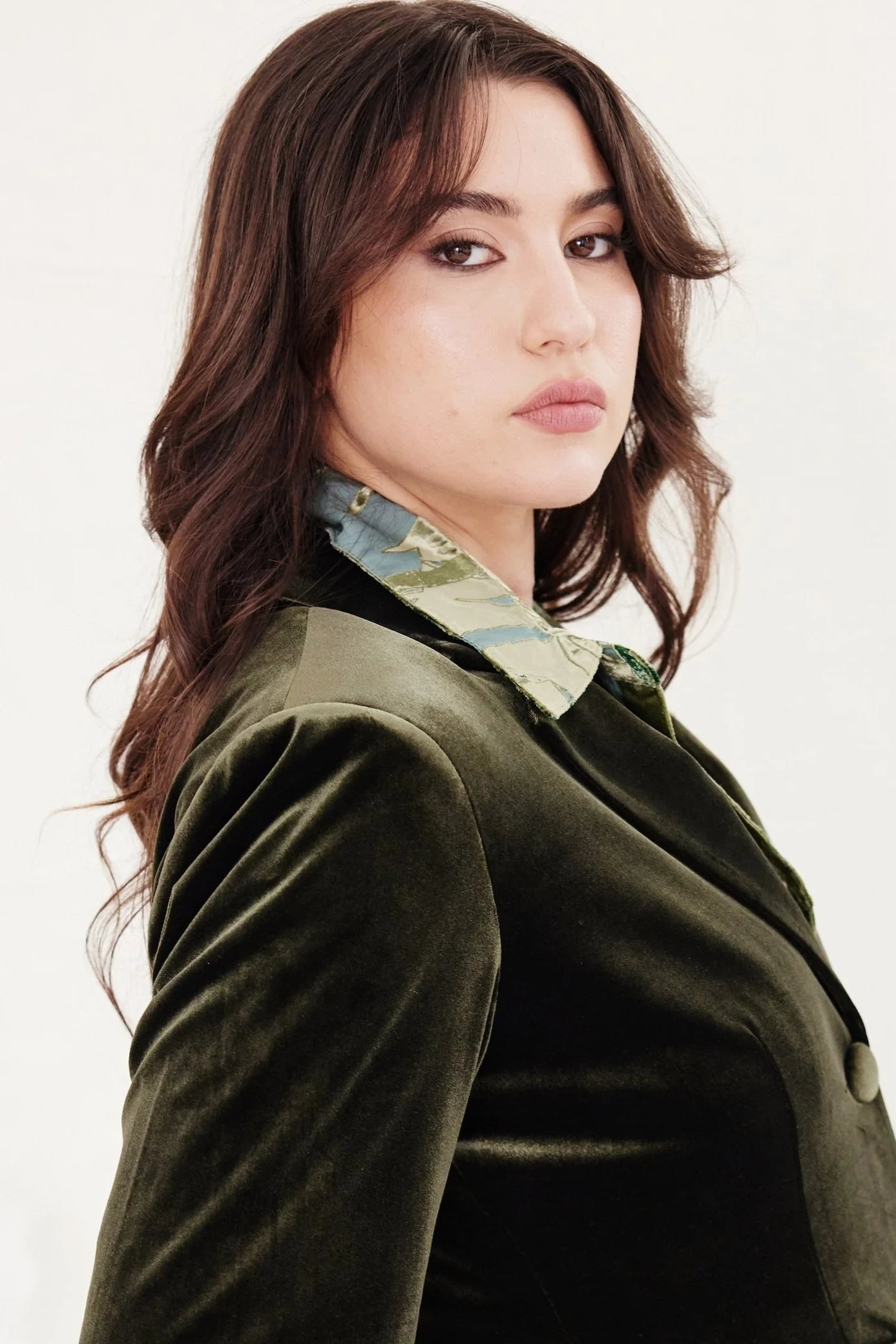 Surrey Velvet Jacket in Olive