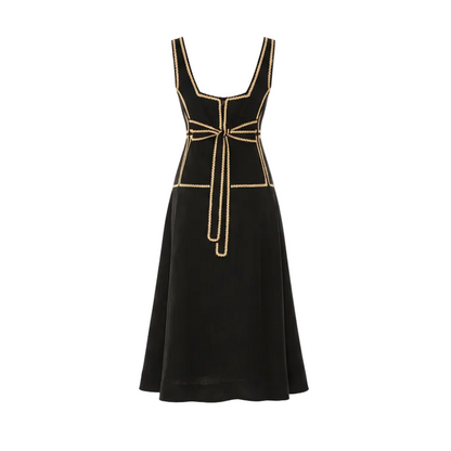 Marlin Raffia Dress Black