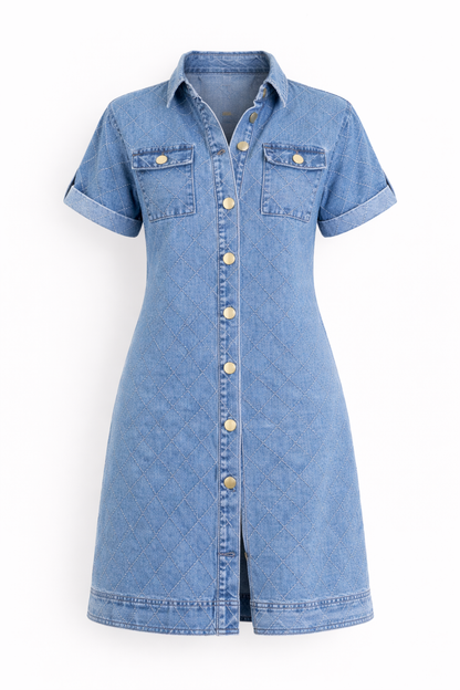 Simone Dress in Check Stitch