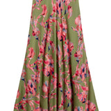 Hope Bias Maxi Skirt in Green Floral