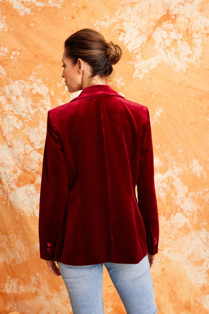 Surrey Velvet Jacket in Red