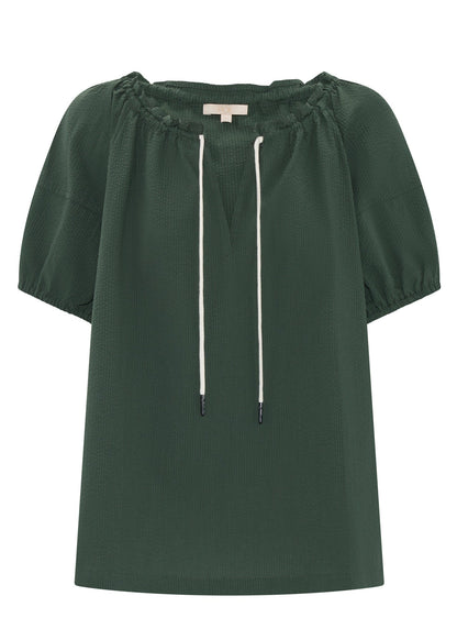 Seersucker Tie Top in Green
