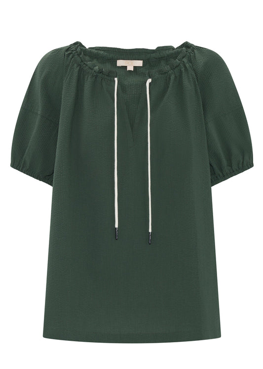 Seersucker Tie Top in Green
