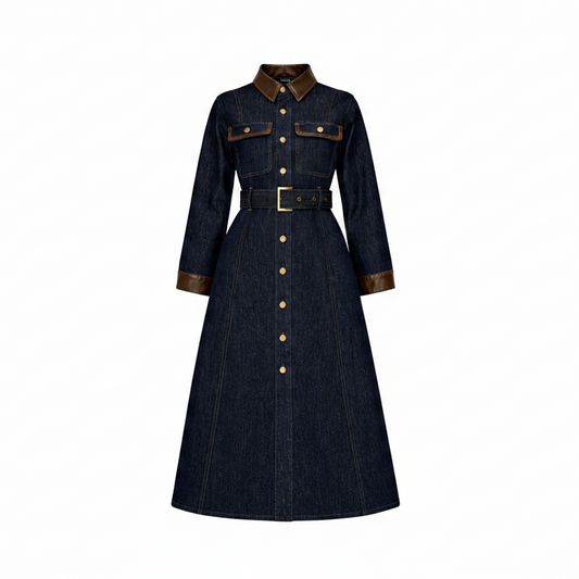 Nia Denim Midi Dress - Preorder