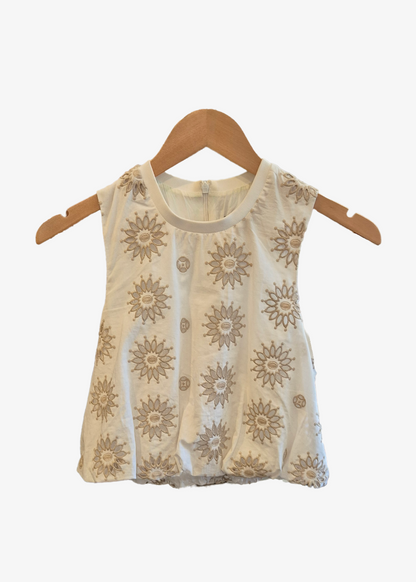 Embroidered Sleeveless Top with Back Zip - preloved