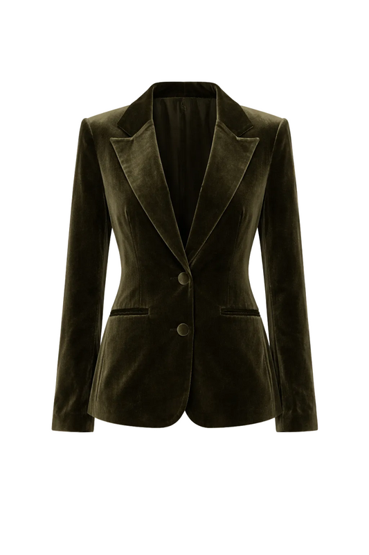Surrey Velvet Jacket in Olive