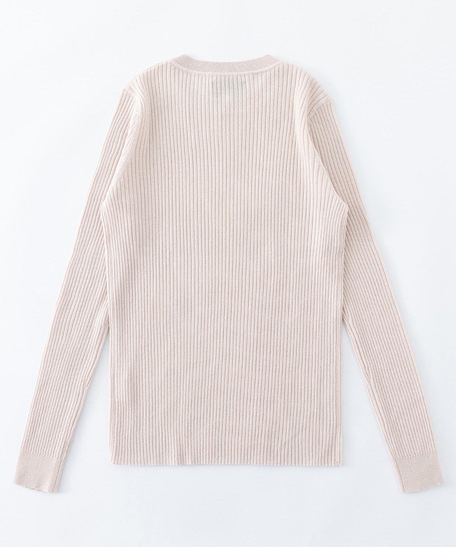 Vespa Merino Ribbed Crew in Chalk