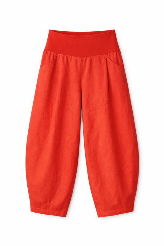 Pleat Trouser in Red