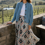 Hope Bias Maxi Skirt in Orange Mosaic