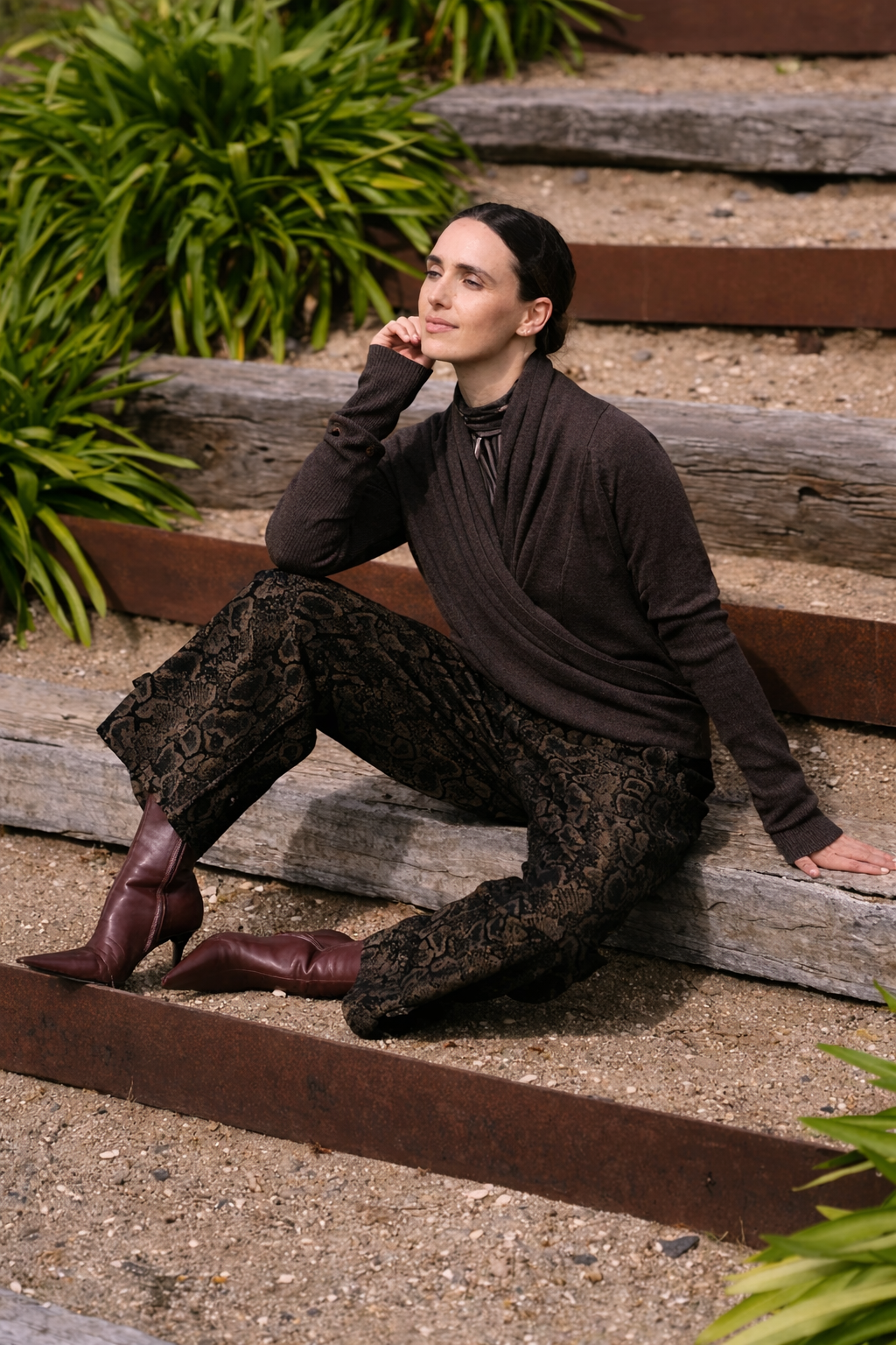 Soho Merino Wrap Knit in Chocolate