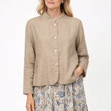Lucca Linen Jacket in Tan