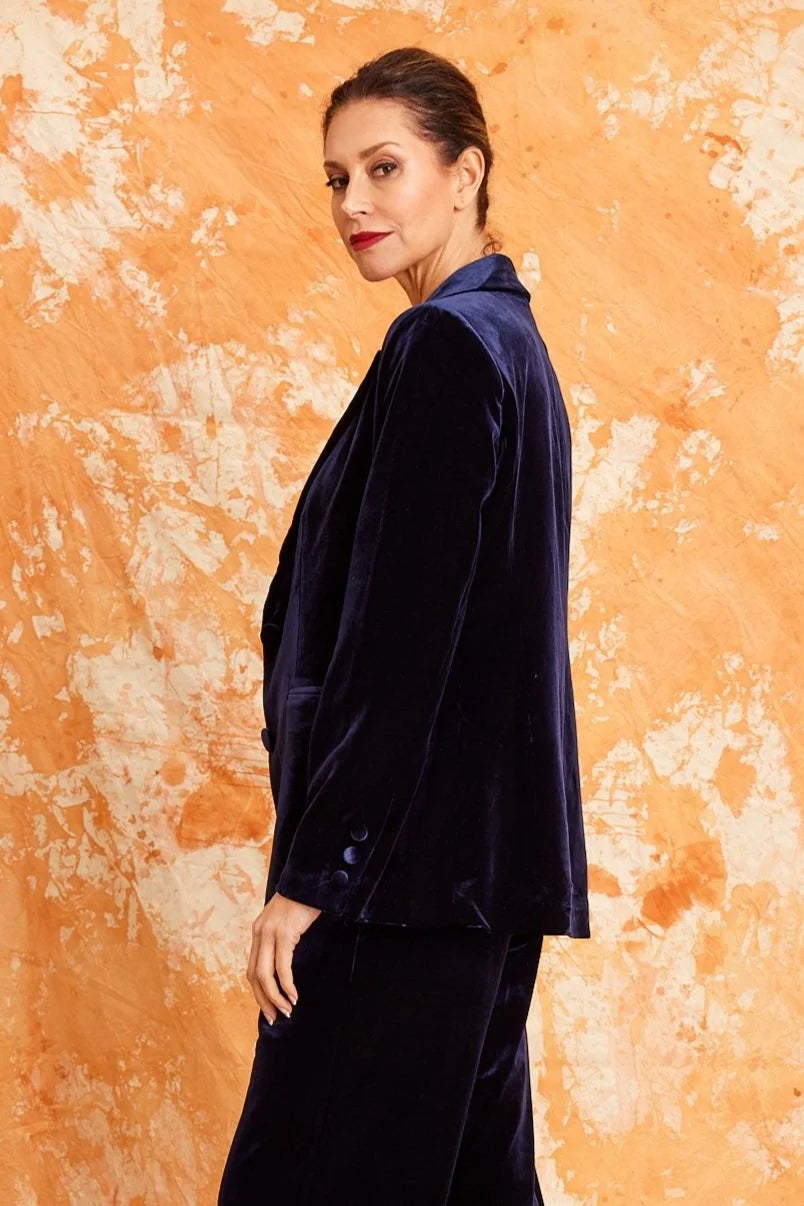 Surrey Velvet Jacket in Navy