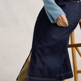 Tia Dark Denim Midi Skirt