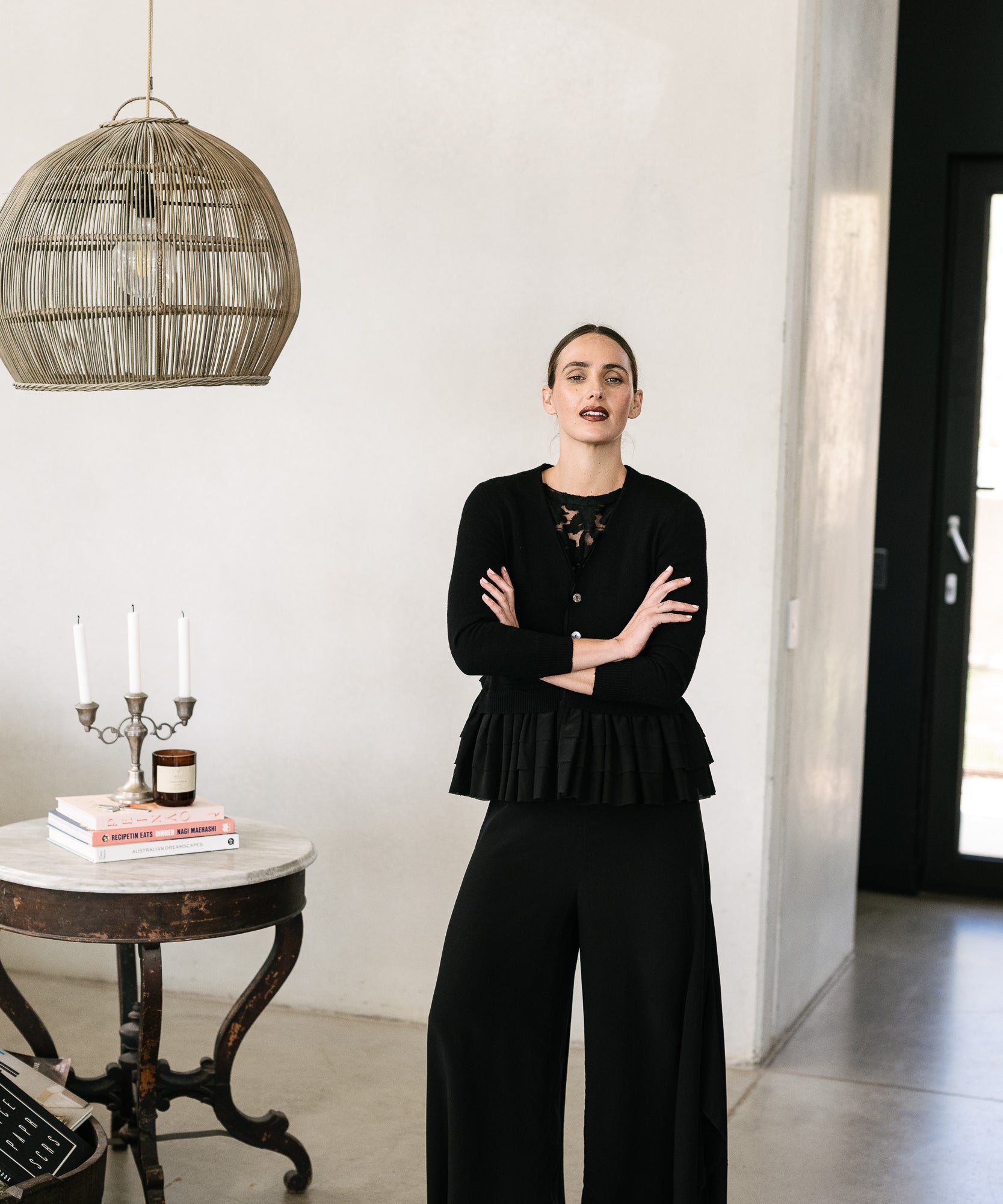 Etna Merino Cardi in Black
