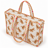 Quilted Cotton Shopper - Ivory Tiger