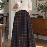 Stirling Skirt in Navy Red Check