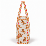 Quilted Cotton Shopper - Ivory Tiger