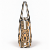 Quilted Cotton Shopper - Khaki & Ivory Tiger Stripe