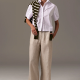 Louie Cropped Shirt White