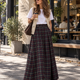 Stirling Skirt in Navy Red Check